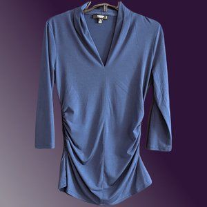 Premise Studio -- Stylish 3/4-Sleeve Top -- Blue -- Petite Small